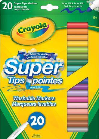 Crayola 20-pack Washable Super Tip Markers (crayola 20-pack washable super tip markers. markers that deliver superb colour coverage and lay down.)