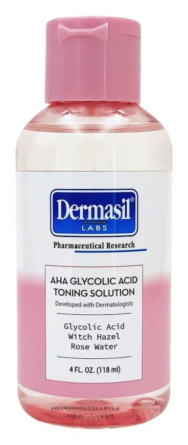 Dermasil Aha Glycolic Acid Witch Hazel Rose Water Toning Solution (4 fl oz)