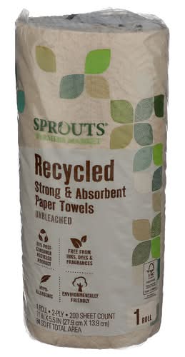 Sprouts Unbleached Recycled Paper Towels