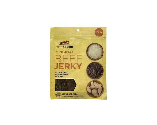 Order ExtraMile Original Beef Jerky 4oz food online from Chevron Extramile store, Everett on bringmethat.com