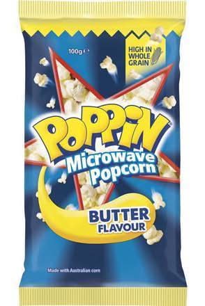 Poppin Microwave Popcorn Butter Flavour 100g