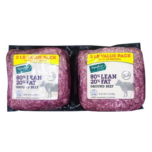 Signature Farms 8% Lean Ground Beef Value pack (2 x 1.5 lbs)