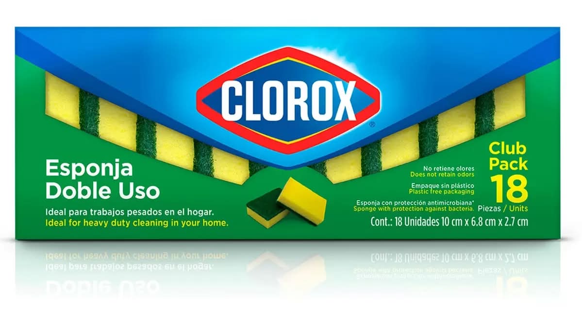 Clorox · Esponja doble uso, 10x6.8x2.7 cm (18 un)