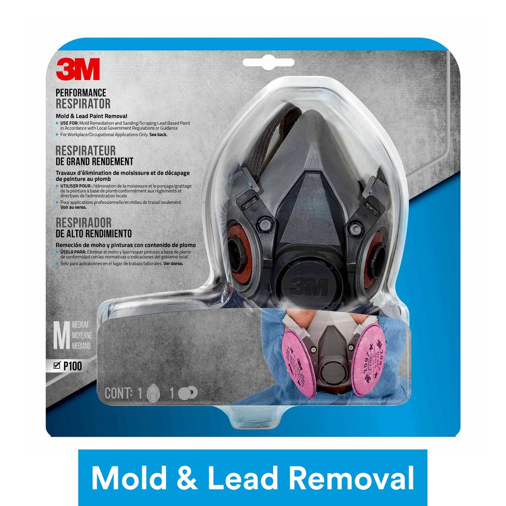 3M 6297 P100 Mold & Lead Paint Removal Reusable Respirator