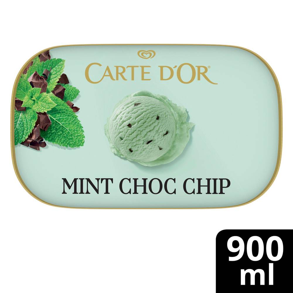 Carte D'or Refreshing Mint Choc Chip Ice Cream Dessert Tub 900ml