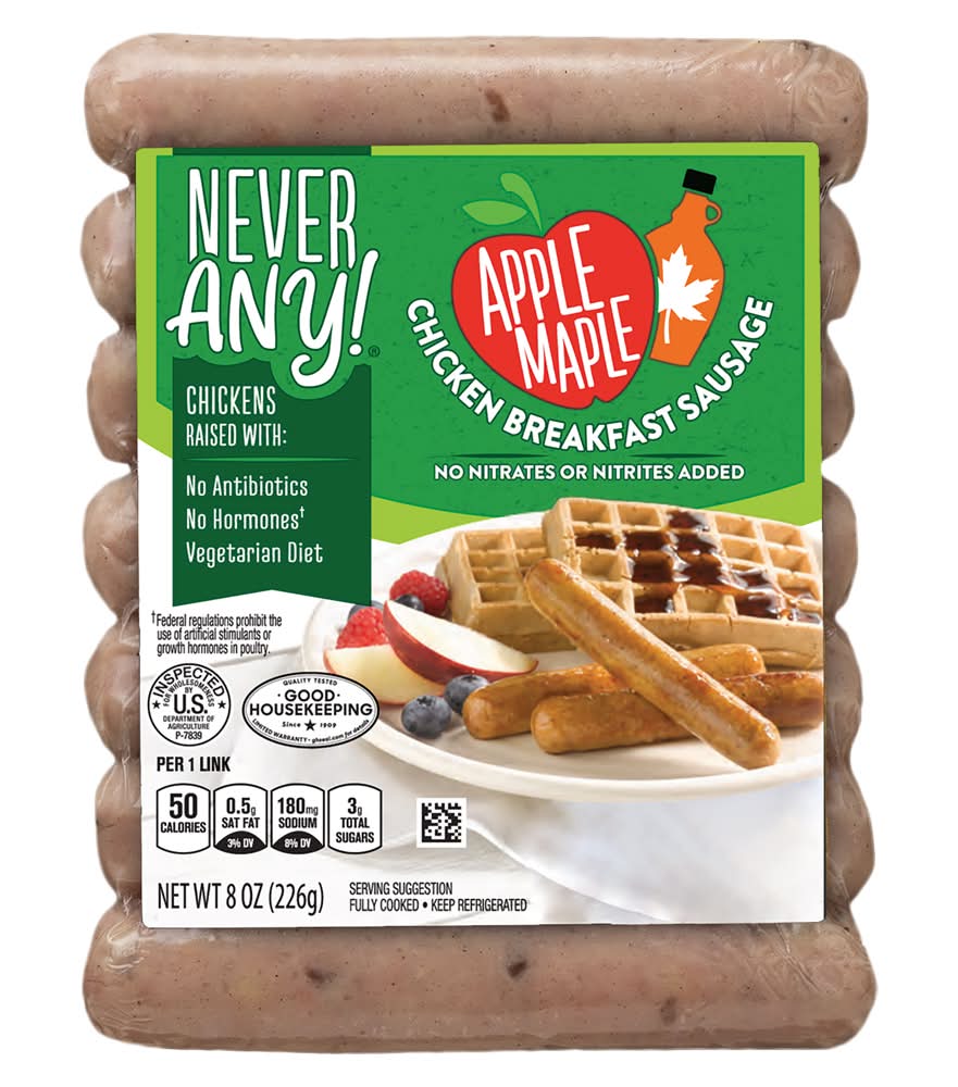 Never Any! Chicken Breakfast Sausage, Apple Maple (8 oz)