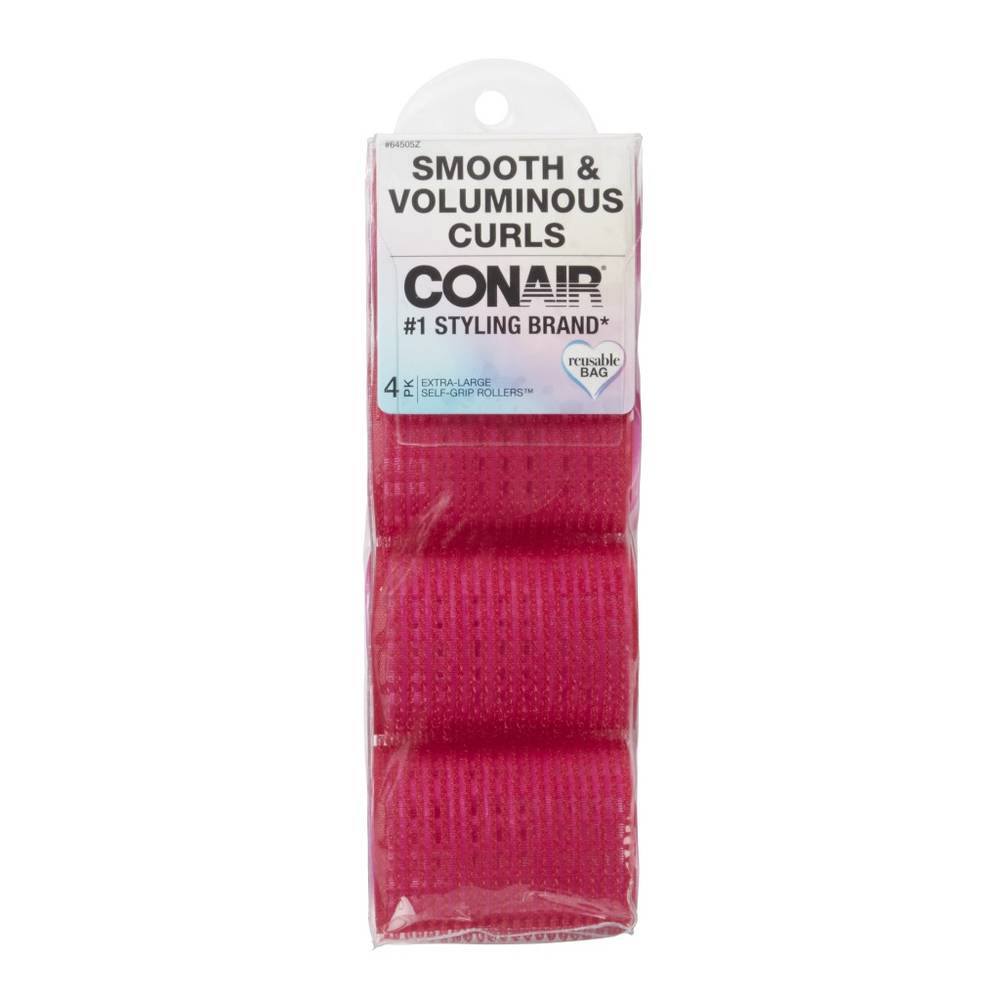 Conair Self Grip Rollers, Pink (4 ct)