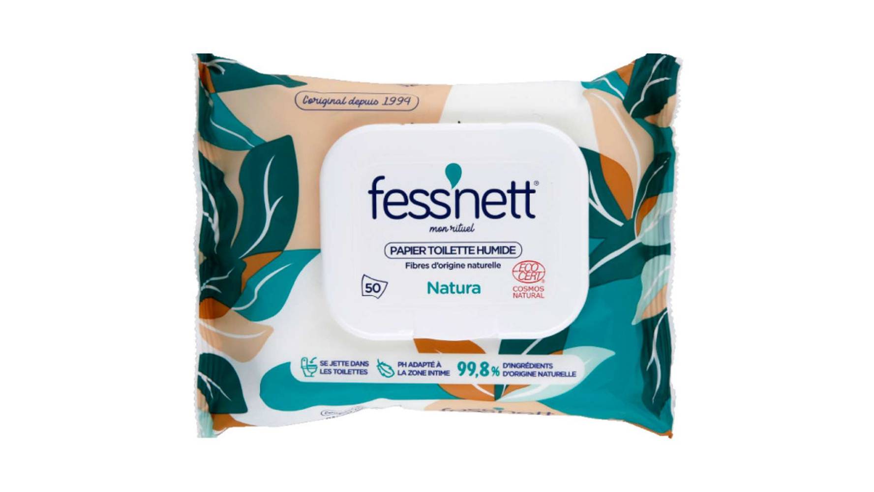 Fess'nett - Papier toilette humidifié natura( 50 pièce)