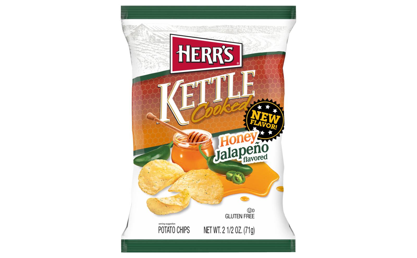 Herr's Kettle Cooked Potato Chips, Honey Jalapeno (2.5 oz)