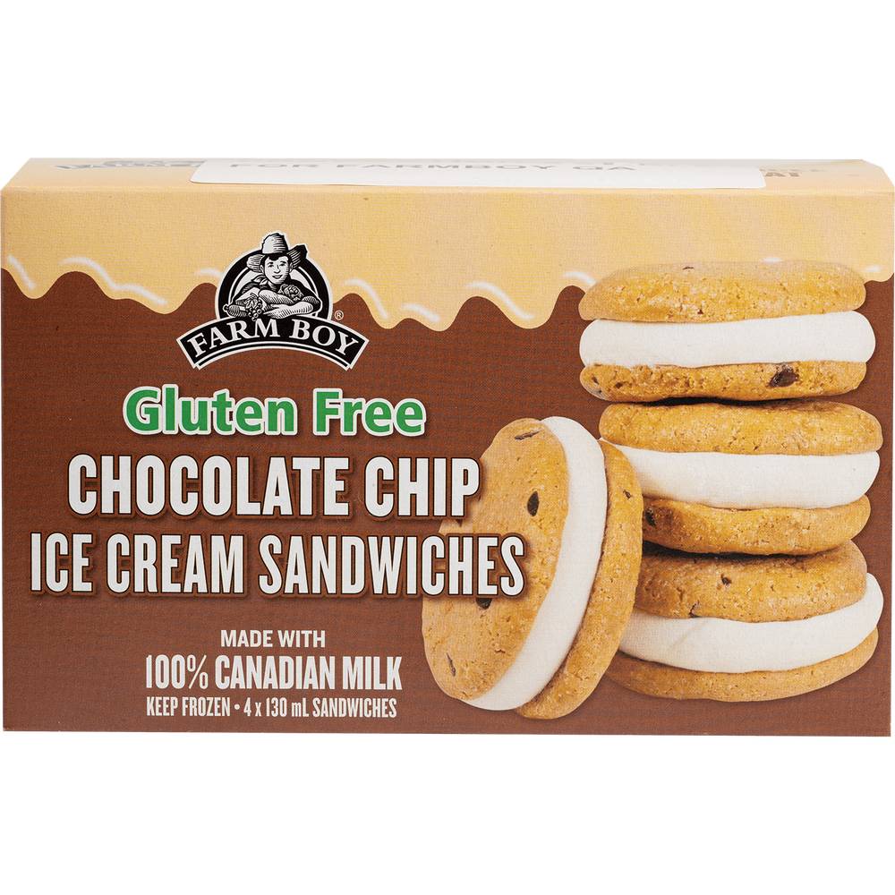 Farm Boy™ Gluten-Free Chocolate Chip Ice Cream Sandwiches (4 x 130 mL)