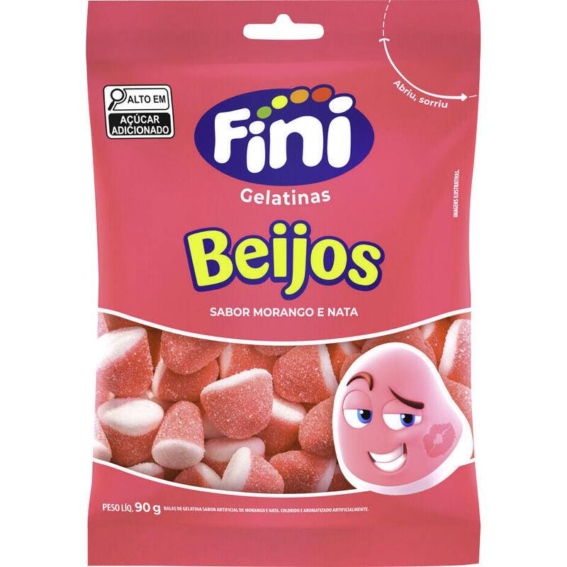 Fini bala de gelatina beijos sabor morango (90 g)