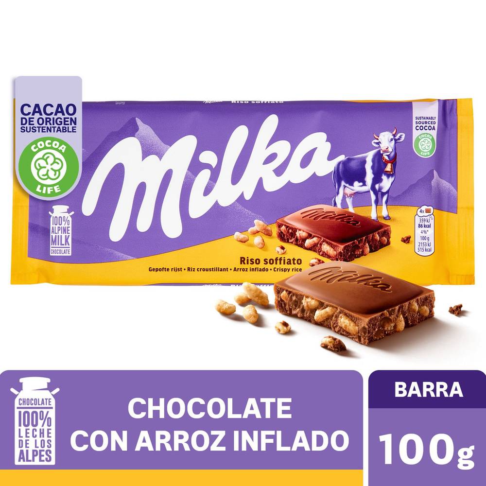 Milka chocolate con arroz inflado