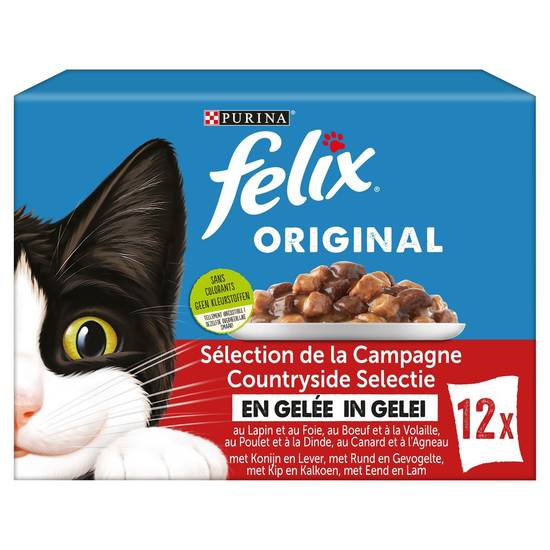 Felix Aliment Chat Original Sélection de la Campagne en Gelée 12x85g