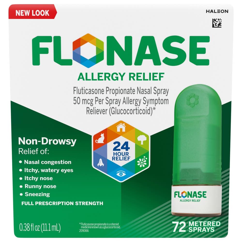 Flonase Fluticasone Propionate 50 Mcg Allergy Relief Nasal Spray (0.38 fl oz, 72 ct)