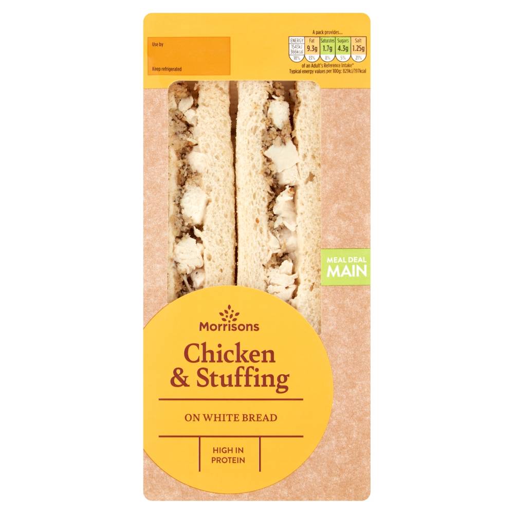 Morrisons Chicken & Stuffing on White Bread