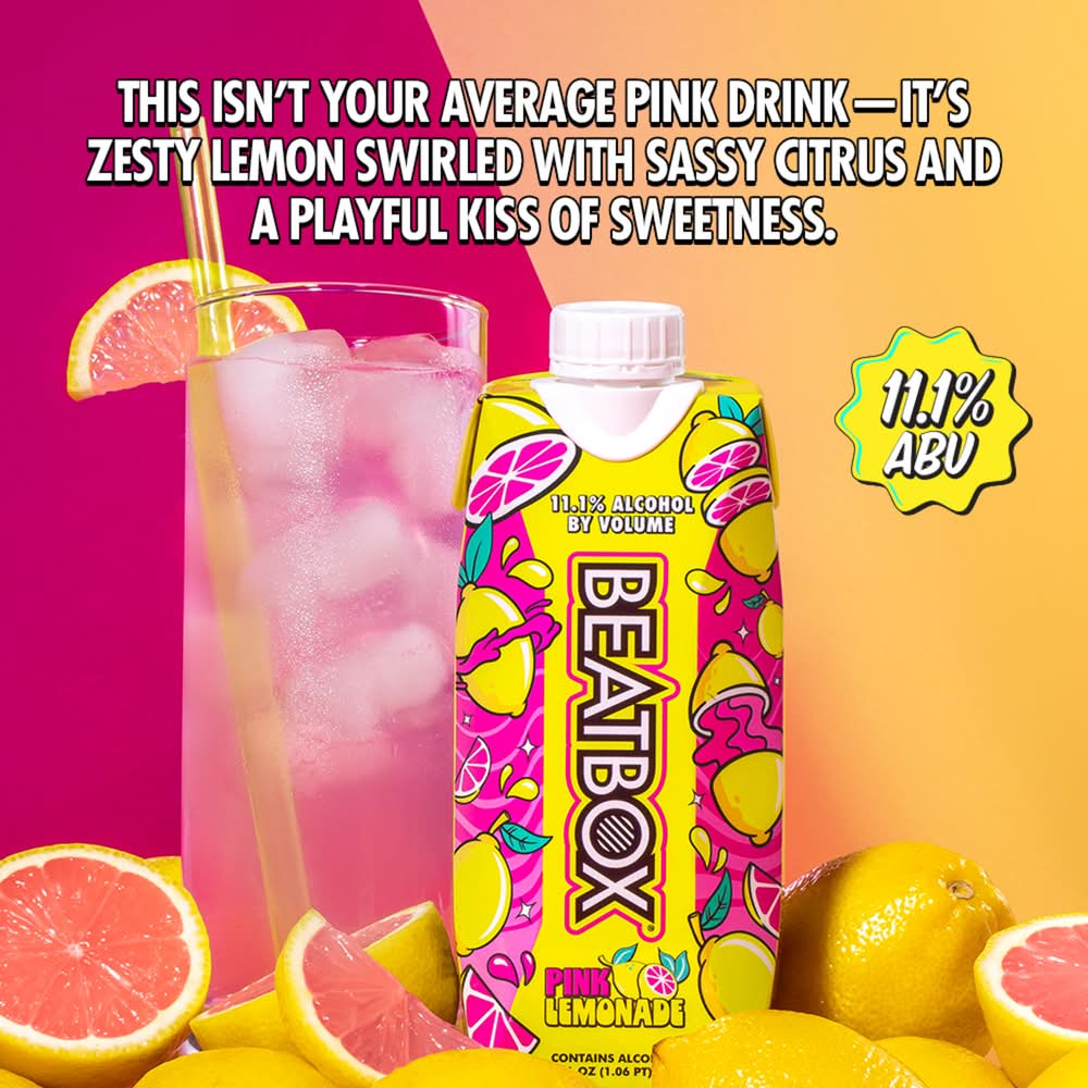 BeatBox Party Punch Hard Seltzer, Pink Lemonade (16.9 fl oz