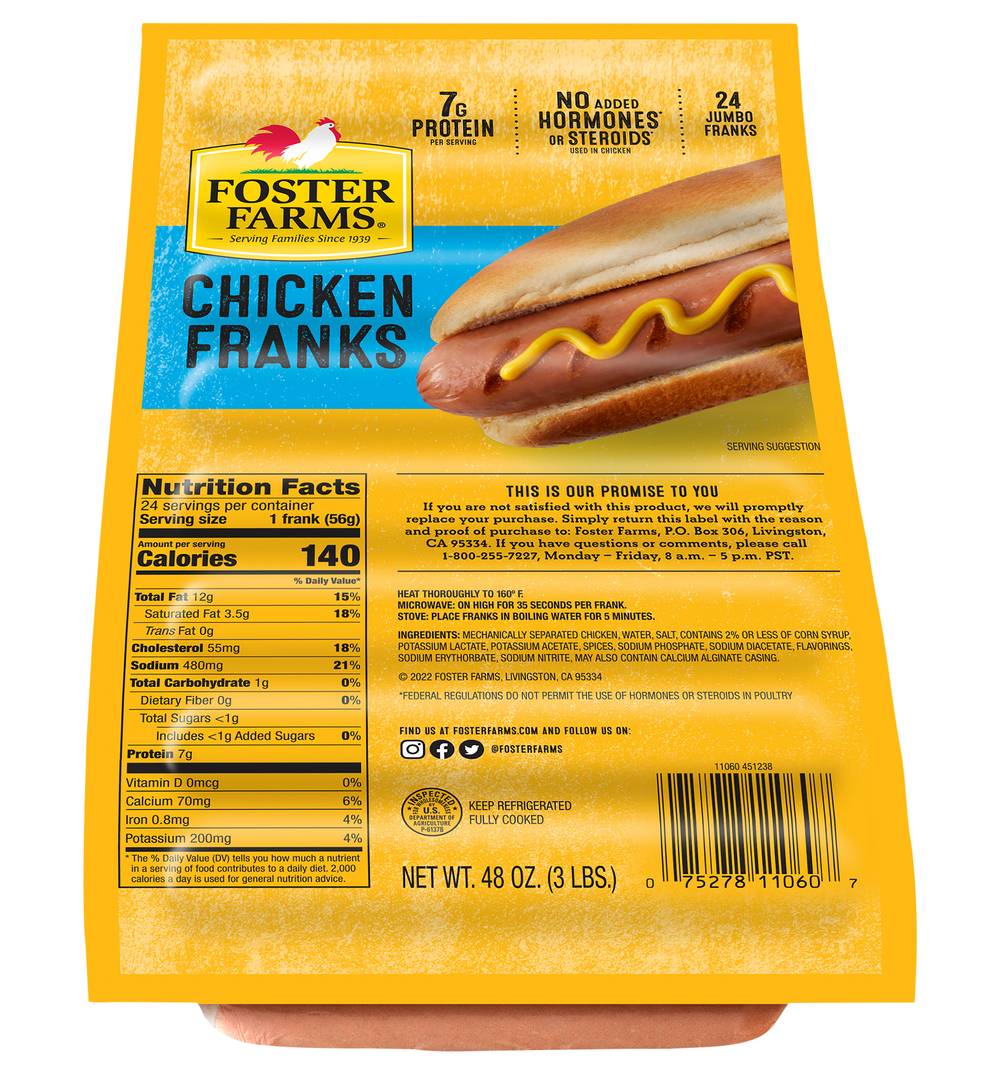 Foster Farms Chicken Franks Value pack (48 oz)