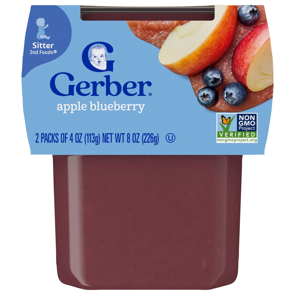 Gerber Natural For Baby Sitter 2nd Foods Apple Blueberry Food (8 oz)