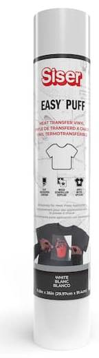 Siser Easy Puff Heat Transfer Vinyl, 11.8" x 36", White