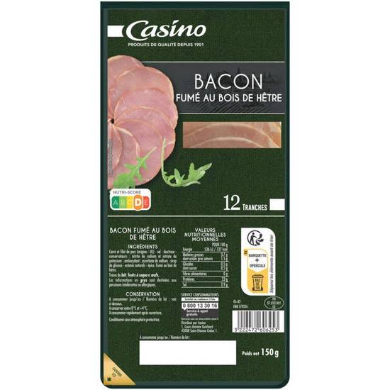Bacon - Fumé  - 12 tranches 150g Casino