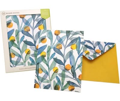 Green Inspired Floral Stationery Note Cards (10 ct)