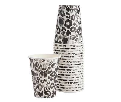 Black & White Leopard 12 Oz. Paper Cups, 20-Pack