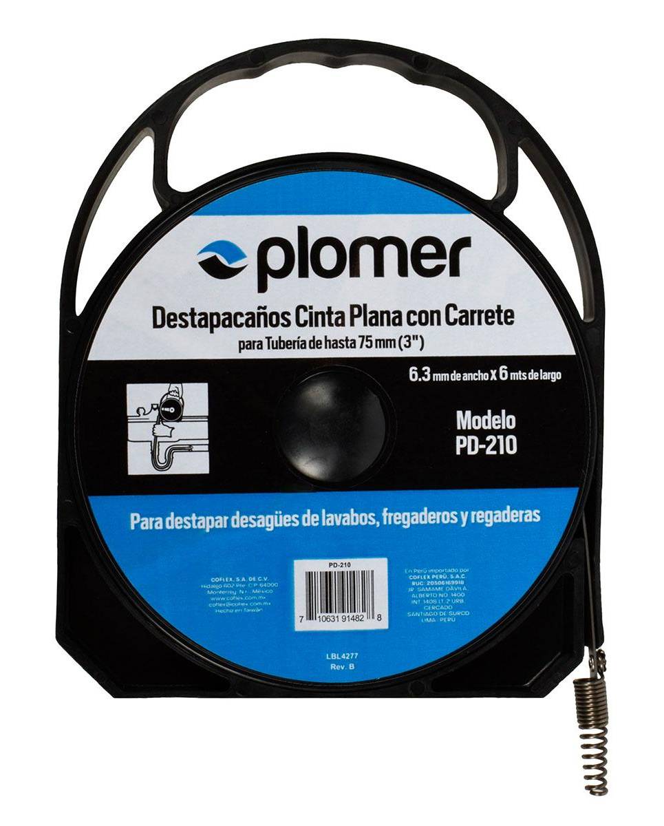 Plomer · Destapacaños cinta plana, negro