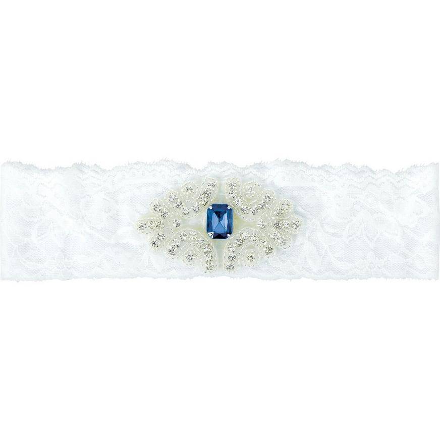 Blue Gemstone Wedding Garter