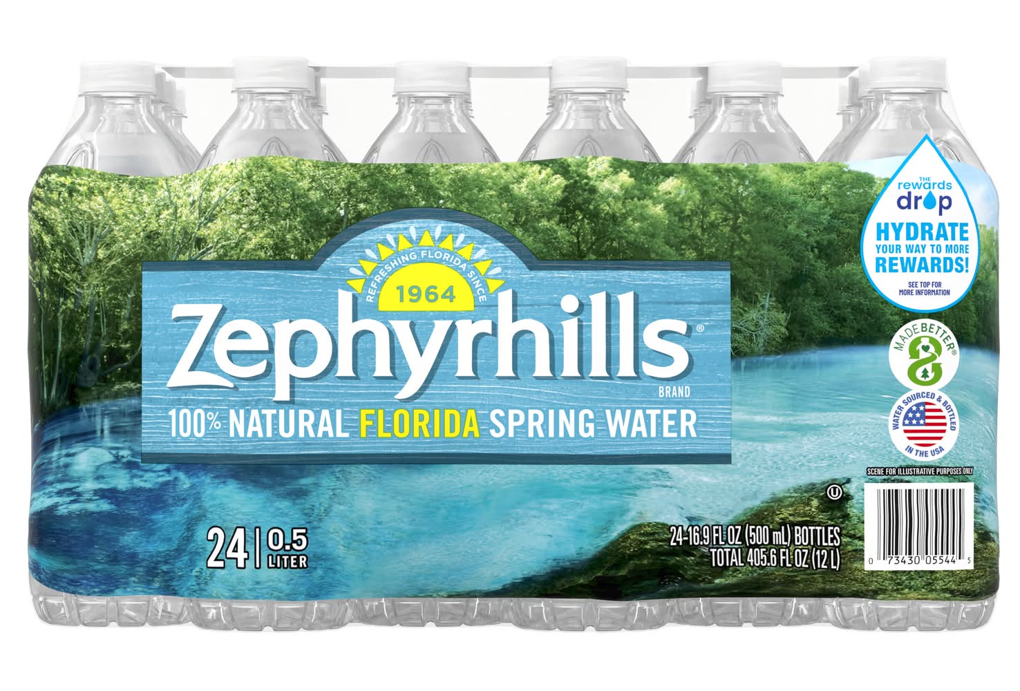 Zephyrhills 100% Natural Florida Spring Water (24 x 16.9 fl oz)
