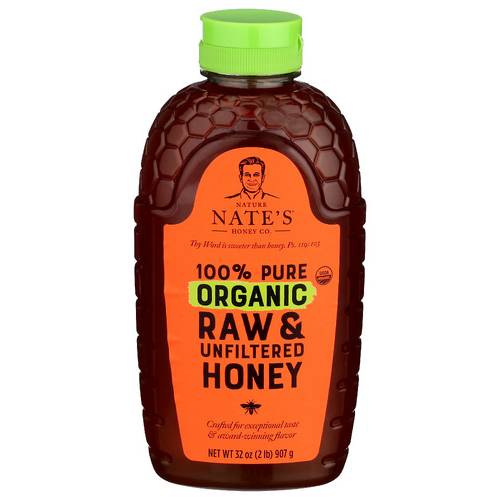 Nature Nate's Organic 100% Pure Raw & Unfiltered Honey