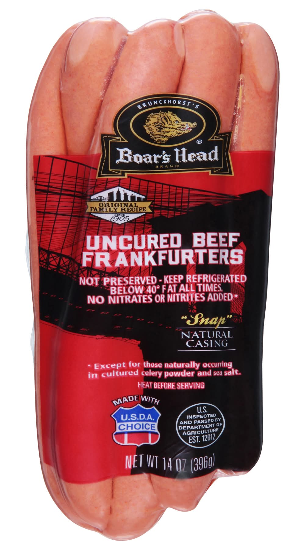 Boar's Head Uncured Beef Frankfurters (14 oz)