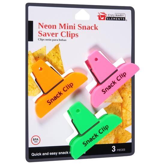 Culinary Elements Neon Mini Snack Saver Clips (3 ct)