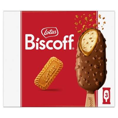 Lotus Biscoff Milk Chocolate Ice Cream Sticks (3x90ml)