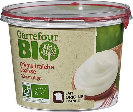 Crème Fraiche Bio Epaisse 30% Mat.Gr. CARREFOUR BIO - le pot de 50cL