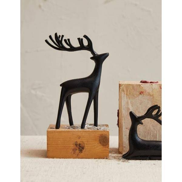 Black Resin Standing Reindeer