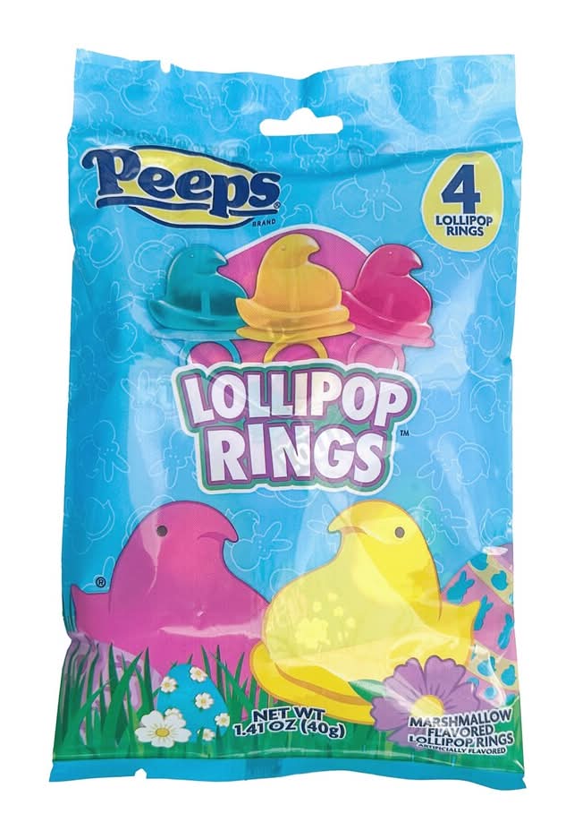 Peeps Easter Lollipop Rings, Marshmallow (1.26 oz, 4 ct)