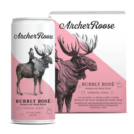 Archer Roose Bubbly Rosé Canned Sparkling Wine (4x 250ml bottles and cans)