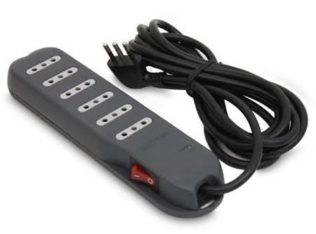 Bticino · Alargador protector sobretensión 6 posiciones gris