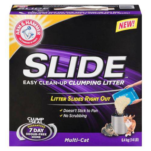Arm & hammer litière agglomérante facile à nettoyer slide multi-cat (6,40 kg) - slide multi-cat easy clean-up clumping litter (6.40 kg)