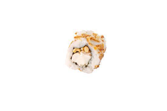 California roll's oignons frits chèvre miel noix vinaigre balsamique