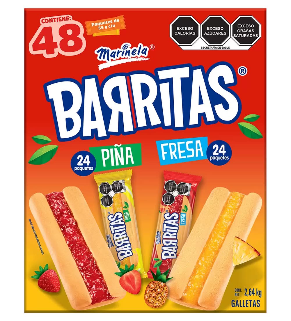 Marinela · Barritas de fresa y piña (48 un)