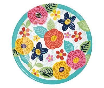 Floral Paper Dinner Plates, 24-Count