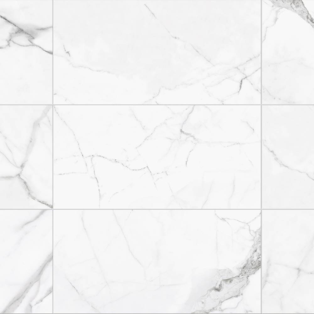 Satori Statuario 12-in x 24-in Polished Porcelain Marble Look Floor and Wall Tile (1.93-sq. ft/ Piece) | 1001-0237-0