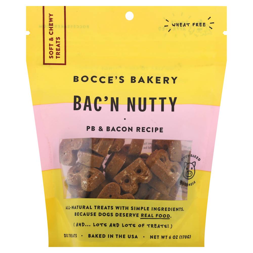 Bocce's Bakery Bac' N Nutty Pb & Bacon Recipe Dog Treats