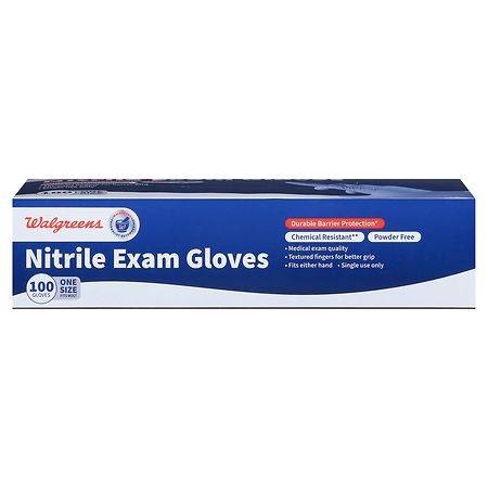 Walgreens Nitrile Exam Gloves One Size Fits Most (one size)