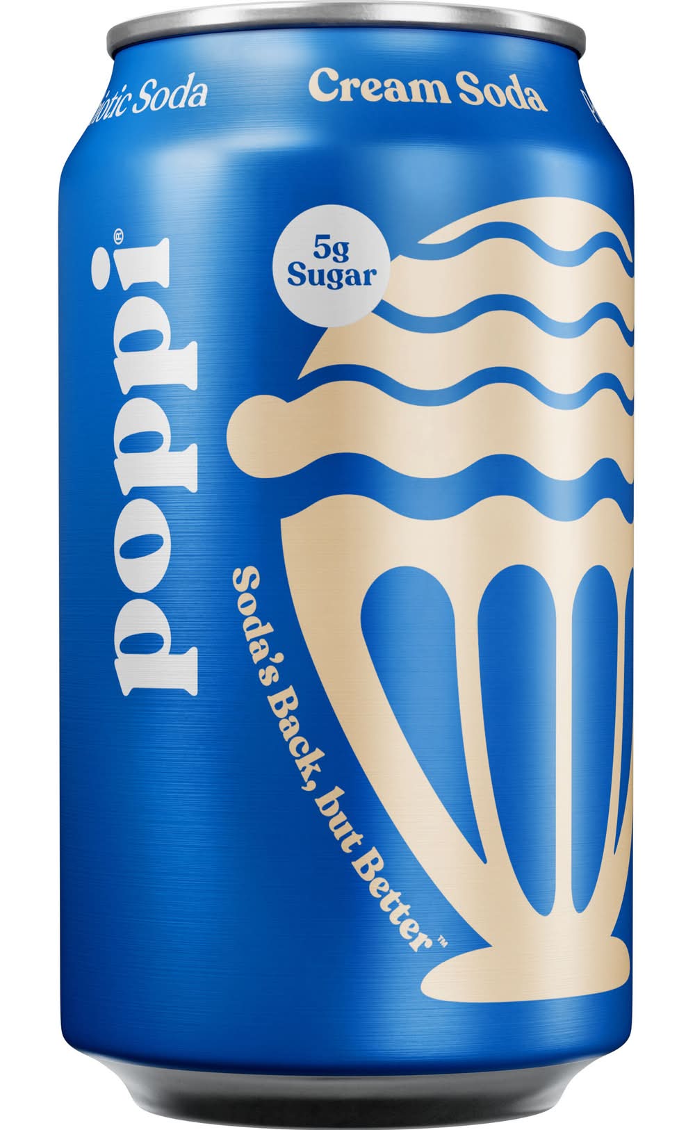 poppi Sparkling Prebiotic Soft Drink, Cream Soda (12 fl oz)