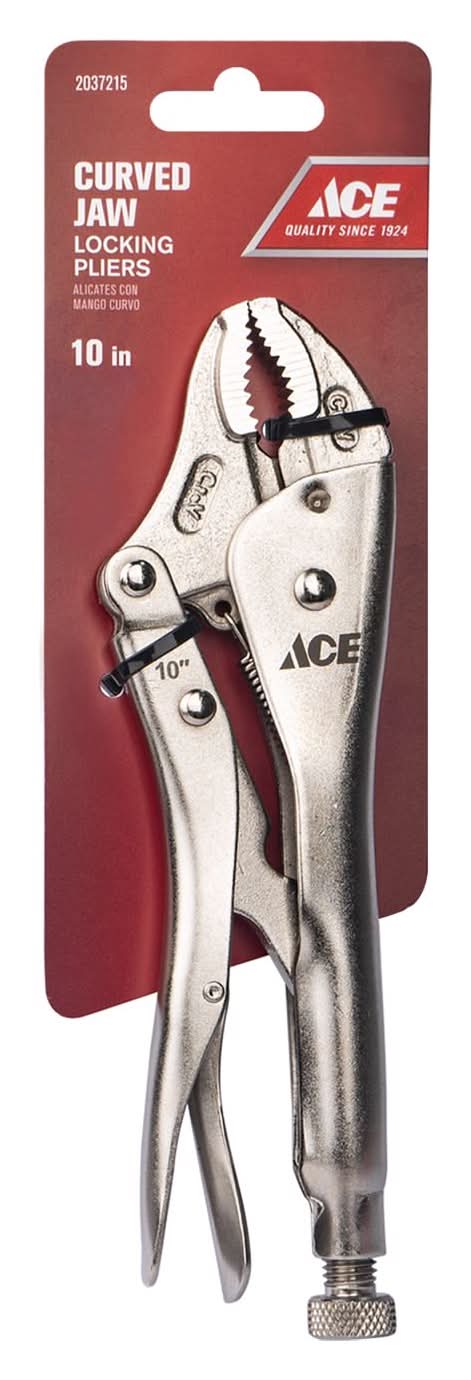 ACE 10 In. Chrome Vanadium Steel Curved Jaw Locking Pliers