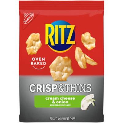 Ritz Crisp & Thins Cream Cheese & Onion Baked Potato and Wheat Chips