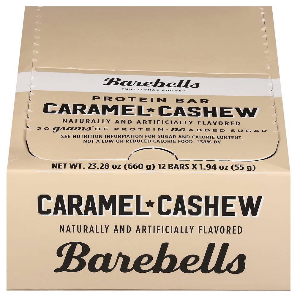 Barebells Functional Foods Caramel Cashew Protein Bar (12 x 1.94 oz)