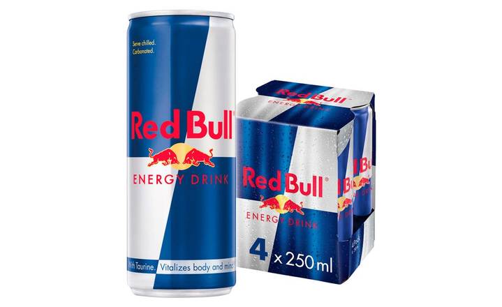 Red Bull Energy Drink 4 x 250ml Cans (122637)